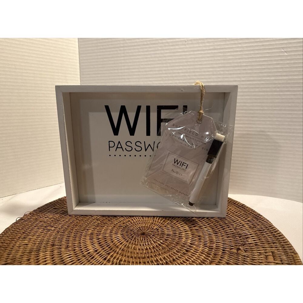 NWT SHEFFIELD HOME Dry Erase” WiFi Sign With Marker, Bed&Breakfast Decor